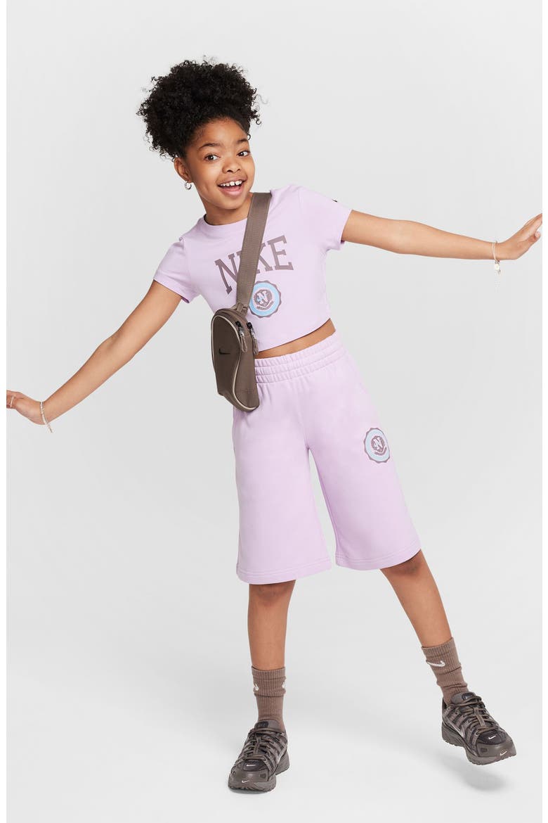 Kids' French Terry Shorts, Alternate, color, DOLL/ TAUPE GREY