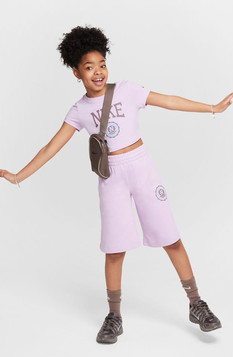 Nike Kids' French Terry Shorts, Alternate, color, Doll/ Taupe Grey