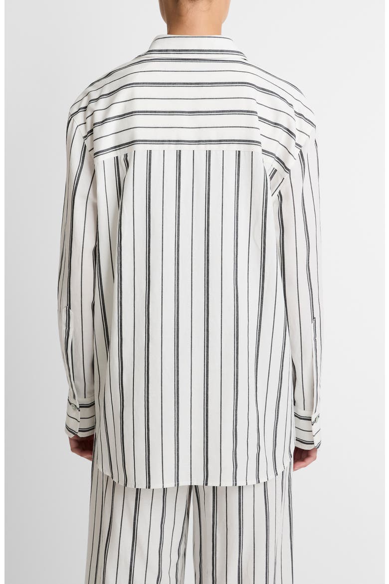 Stripe Oversize Button-Up Shirt, Alternate, color, WHITE/ BLACK