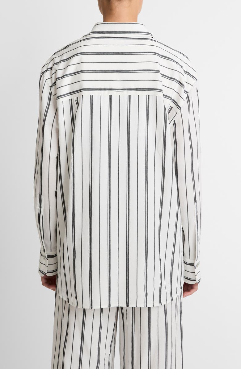 Vince Stripe Oversize Button-Up Shirt, Alternate, color, White/ Black