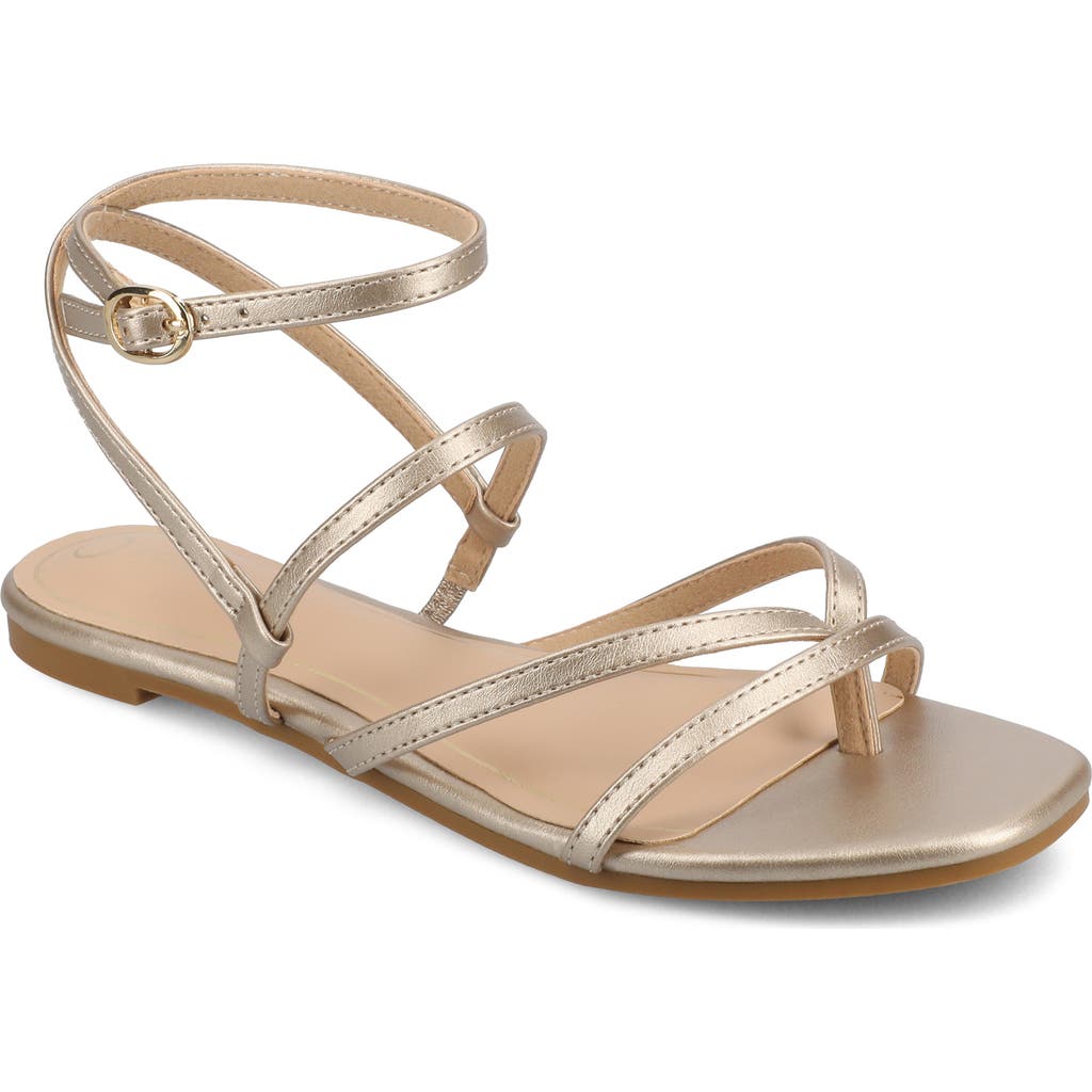 Journee Collection Serissa Ankle Strap Sandal In Champagne