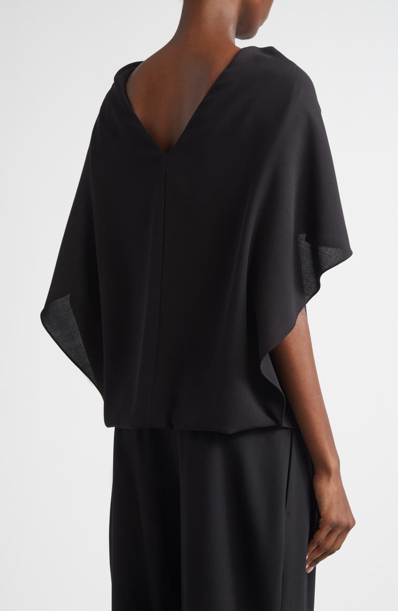 Michael Kors Collection Wool Crepe Cape Top, Alternate, color, Black
