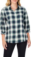 Foxcroft Sophie Cotton Blend Button-Up Plaid Shirt