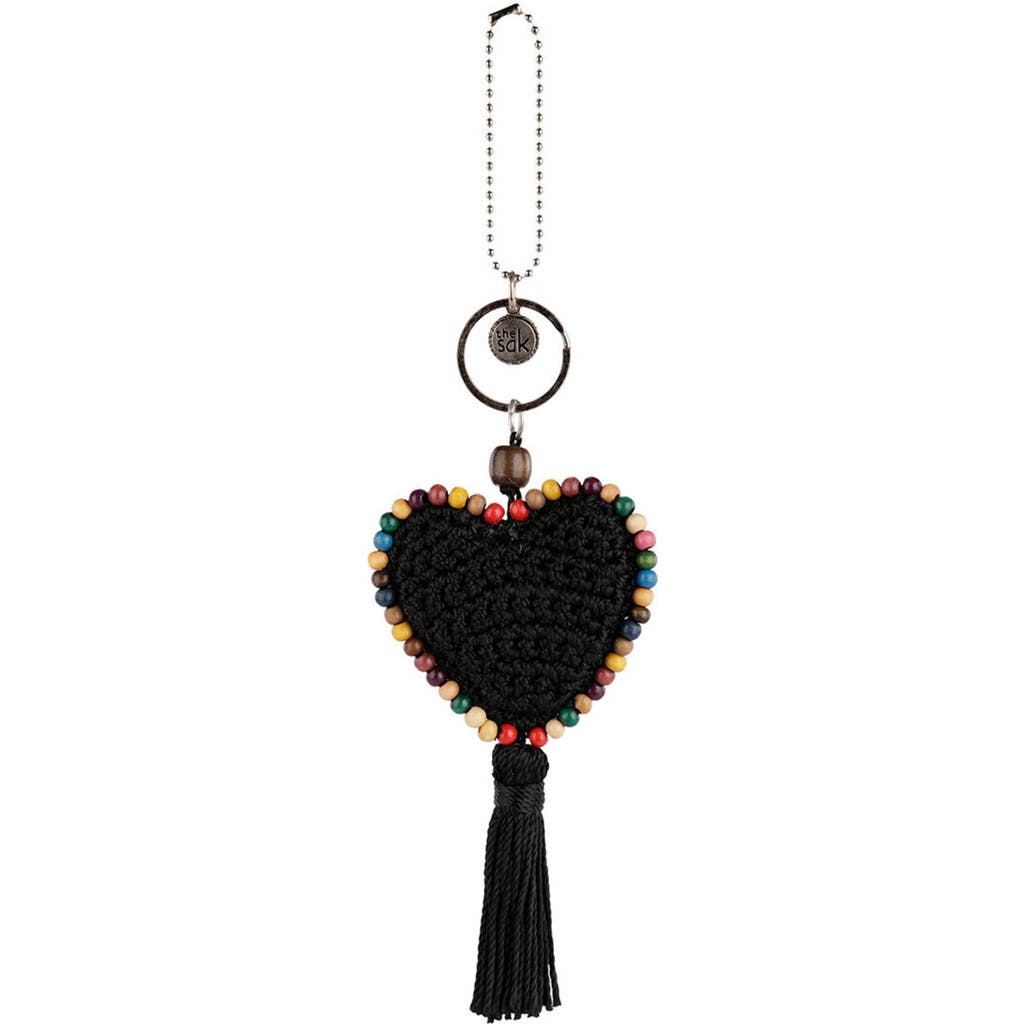 The Sak Yarnicharmz Crochet Heart Dangle In Black