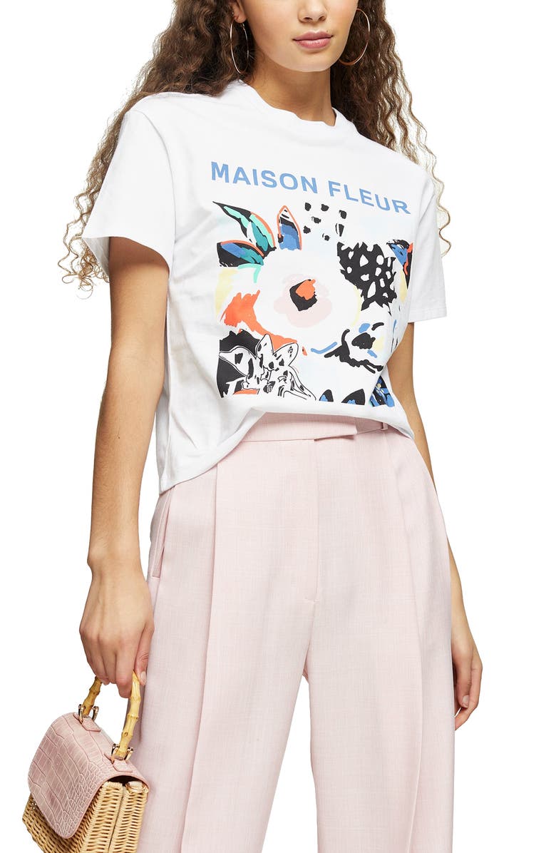 Topshop Maison Fleur Graphic Tee, Main, color, 