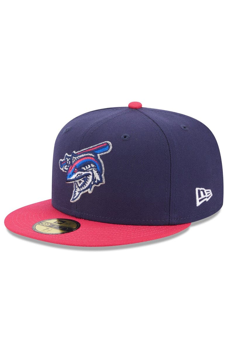 New Era Men's New Era Navy Pensacola Blue Wahoos Authentic Collection Alternate Logo 59FIFTY Fitted Hat, Main, color, 