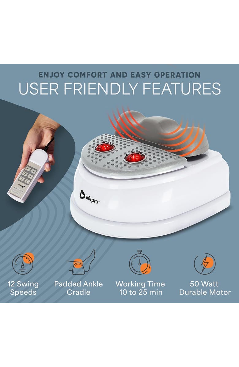 Lifepro Mediripple Chi Machine for Lymphatic Massager with Red Light Therapy, Alternate, color, White