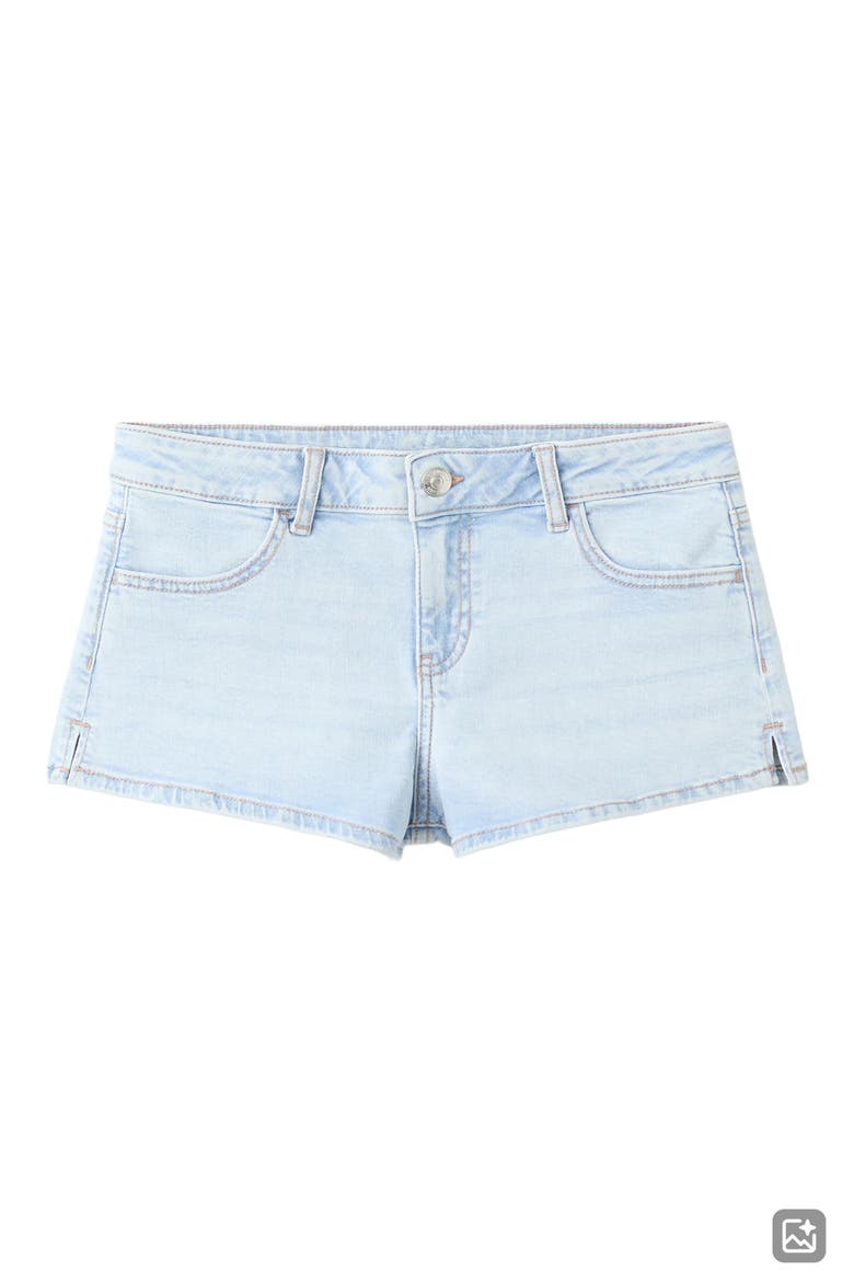 Low Rise Denim Shorts, Alternate, color, LIGHT BLUE