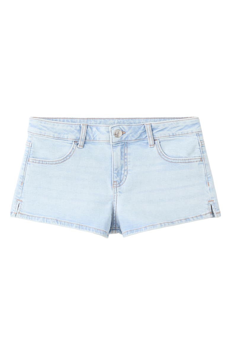 MANGO TEEN Low Rise Denim Shorts, Alternate, color, Light Blue