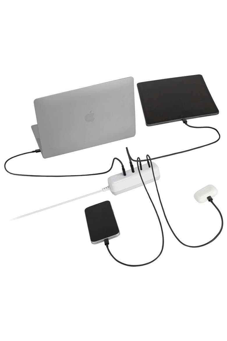 140W 4-Port USB-C Universal ULTRAFAST Multiport Charging Station, Alternate, color, White