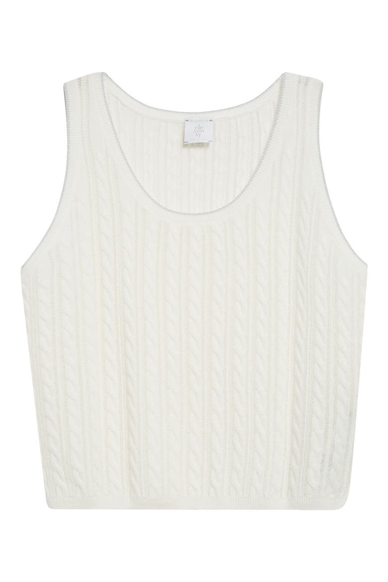 Cable Knit Sleeveless Sweater, Alternate, color, WHITE