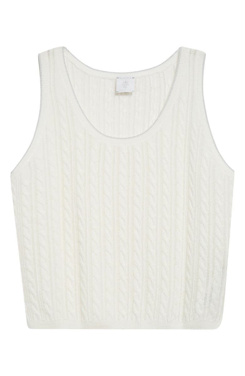 Eleventy Cable Knit Sleeveless Sweater, Alternate, color, White