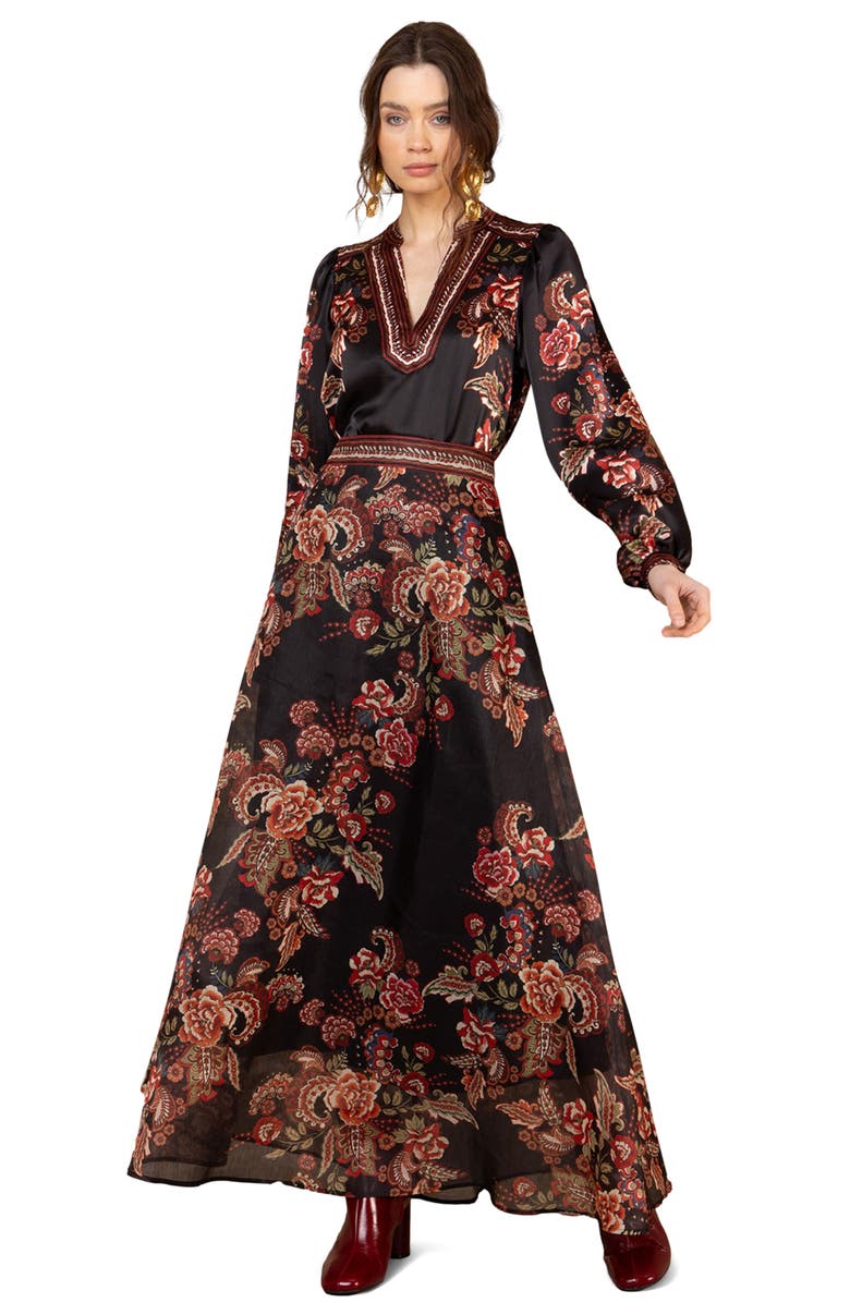 Hale Bob Araceli Organza Skirt, Main, color, Black