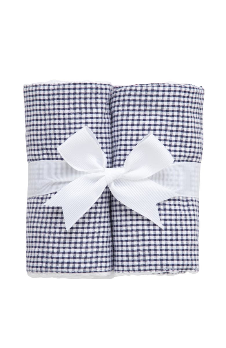 3 Marthas Small Check Set of Two Burp Cloths, Main, color, Navy Small Check