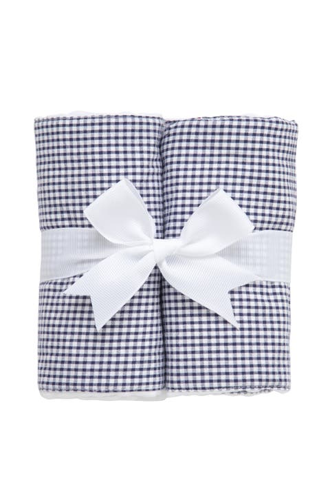 Small Check Set of Two Burp Cloths