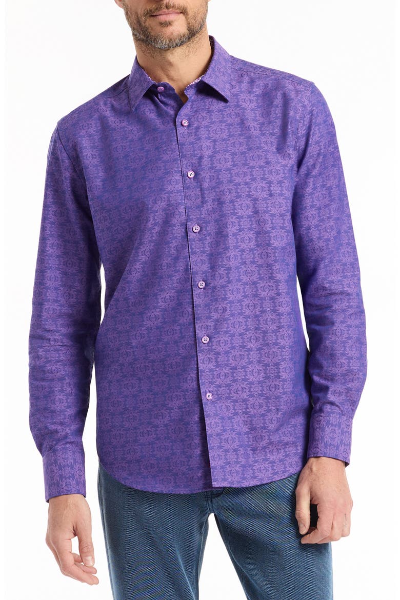 Stellman Button-Up Shirt, Main, color, PURPLE