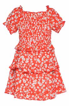 Truly Me Kids' Floral Tiered Dress