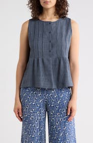 MAX STUDIO Pintuck Crinkle Sleeveless Top