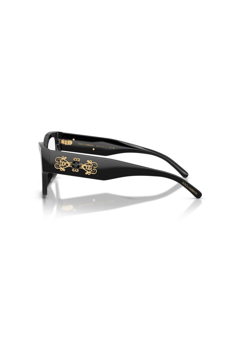 Dolce&Gabbana 53mm Butterfly optical glasses, Alternate, color, Black