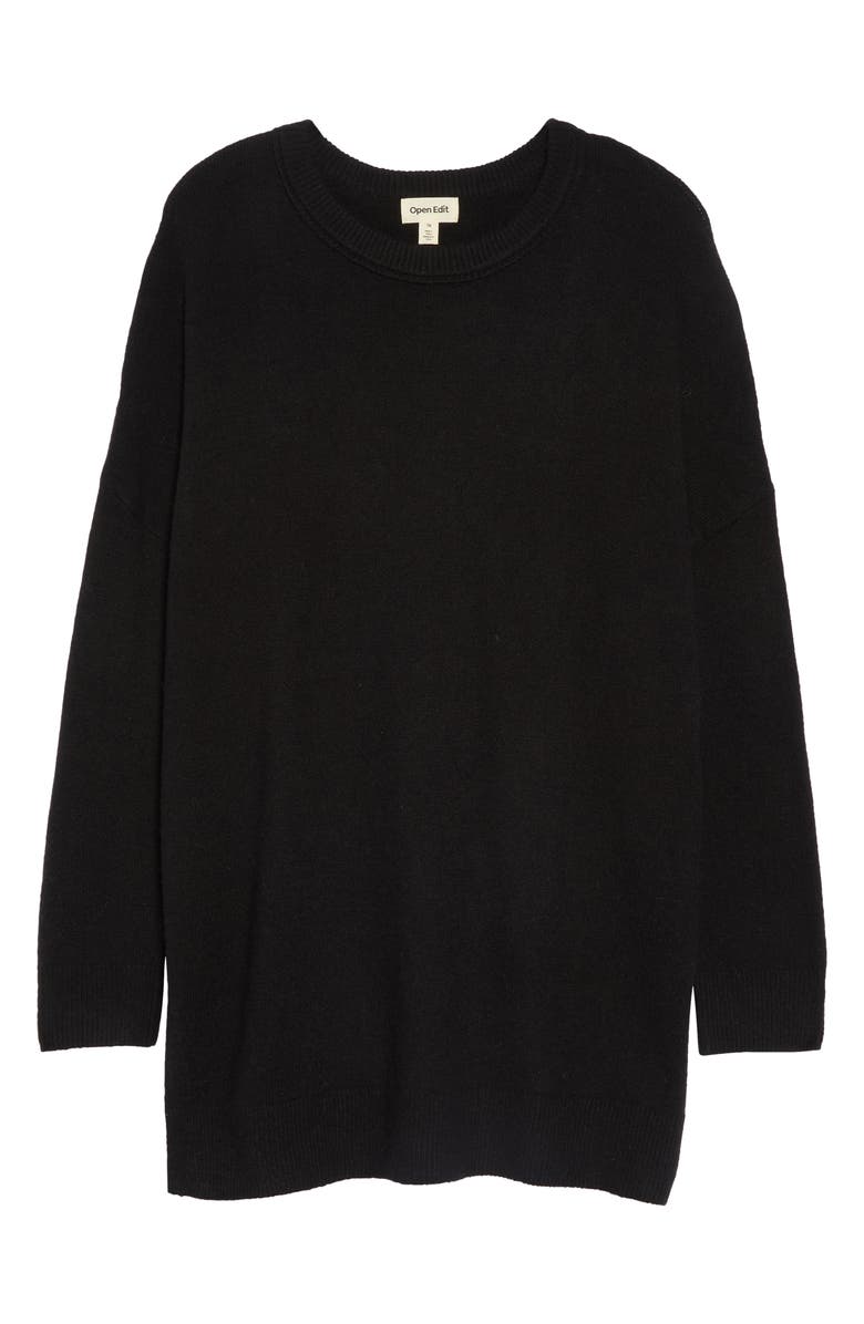 Open Edit Asymmetric Side Slit Hem Tunic Sweater, Alternate, color, 