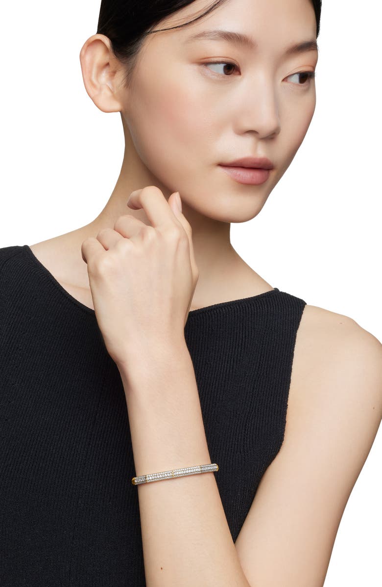 David Yurman Carlyle Bracelet in 18K Yellow Gold with Pavé Diamonds, 5.5mm, Alternate, color, 