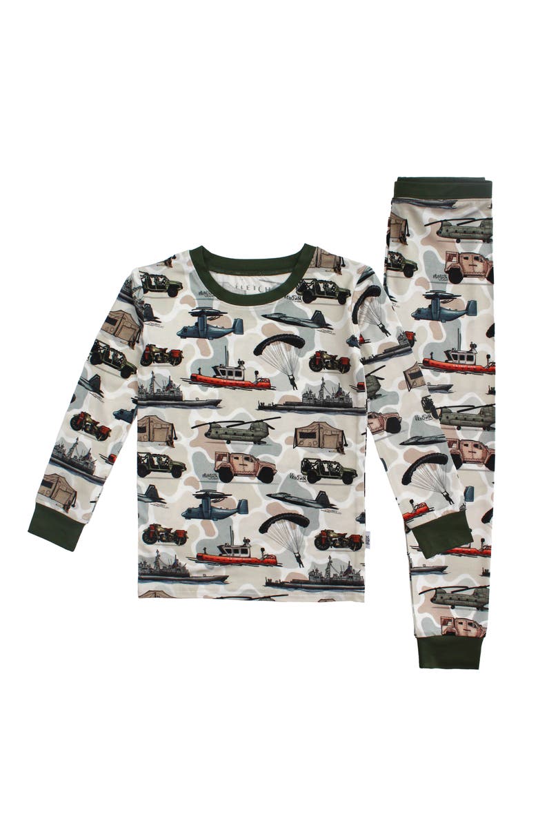 Fletch The Brave 2.0 2 Piece Pajama Set, Main, color, Camo