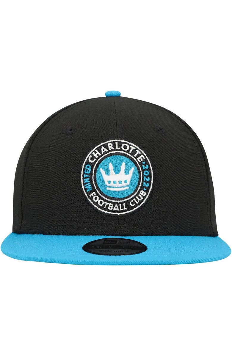 New Era Men's New Era Black/Blue Charlotte FC Two-Tone 9FIFTY Snapback Hat, Alternate, color, Black