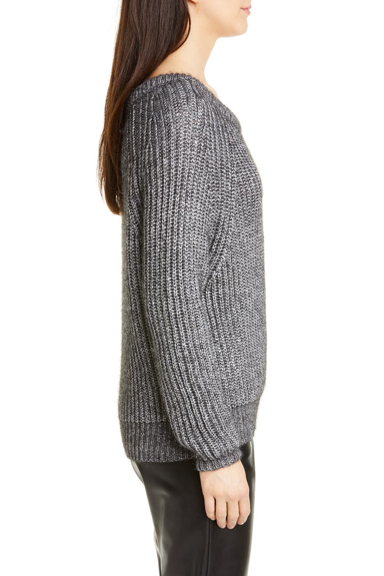 Seventy Shaker Stitch Sweater, Alternate, color, DARK GREY