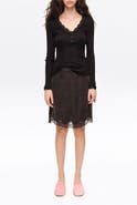 Bimba y Lola Lace Hem Mini Skirt
