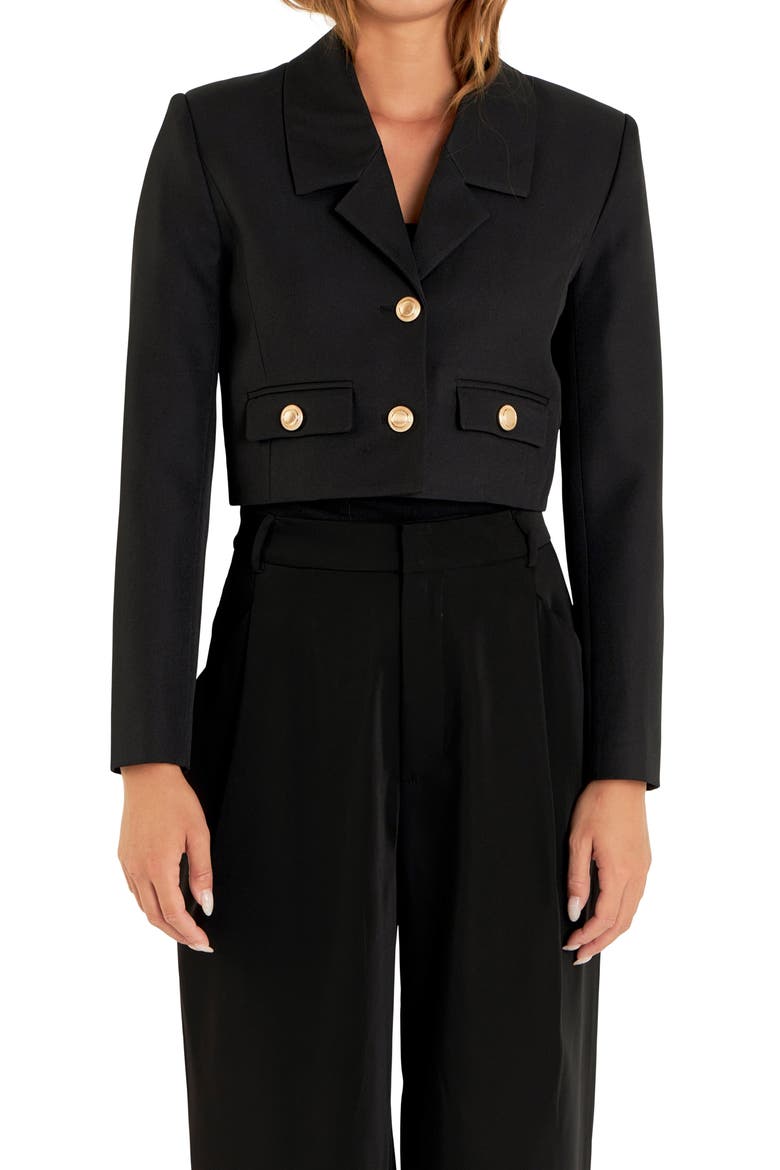 Classic Crop Jacket, Alternate, color, BLACK