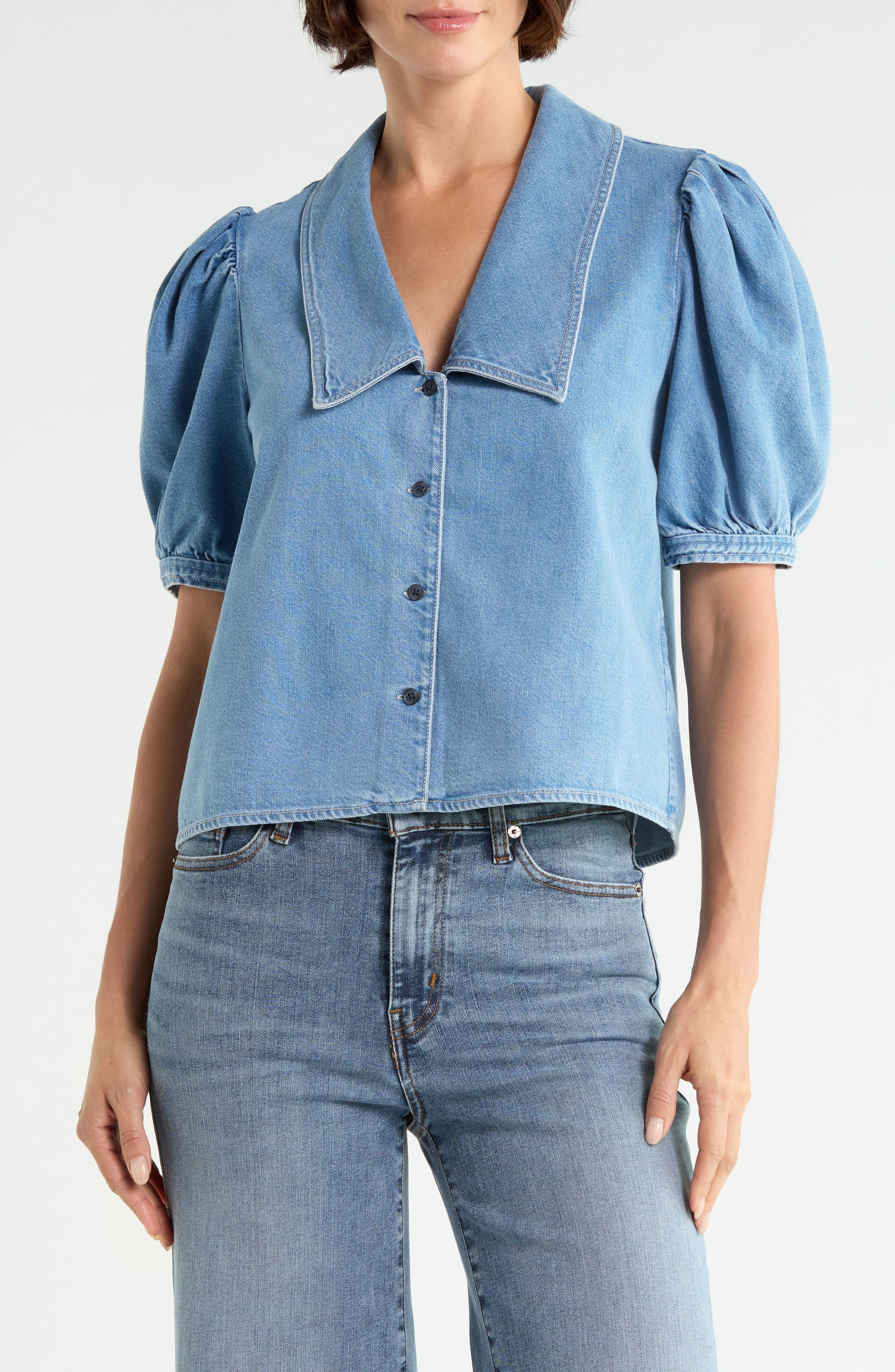 Sailor Collar Denim Shirt