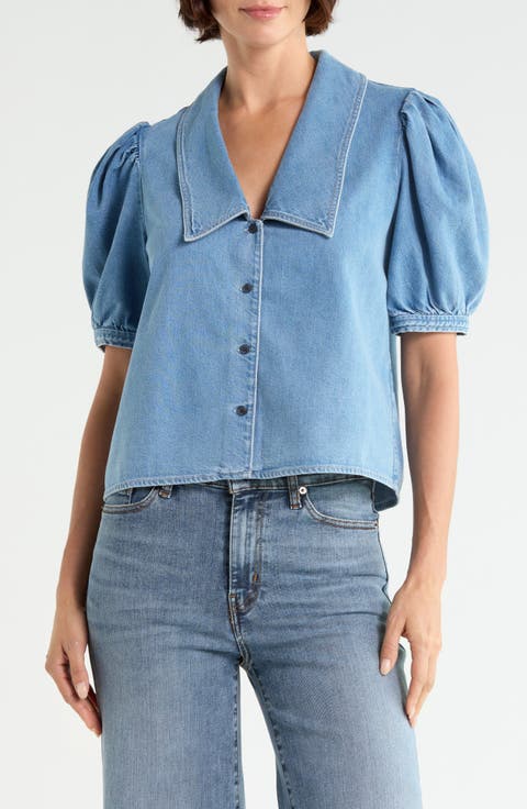 Sailor Collar Denim Shirt