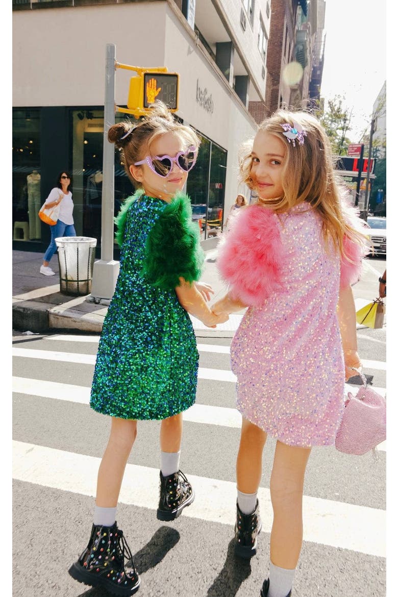 Feather Party Dress, Alternate, color, Jade