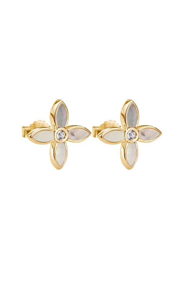Murkani Floral Stud, Main, color, Yellow Gold
