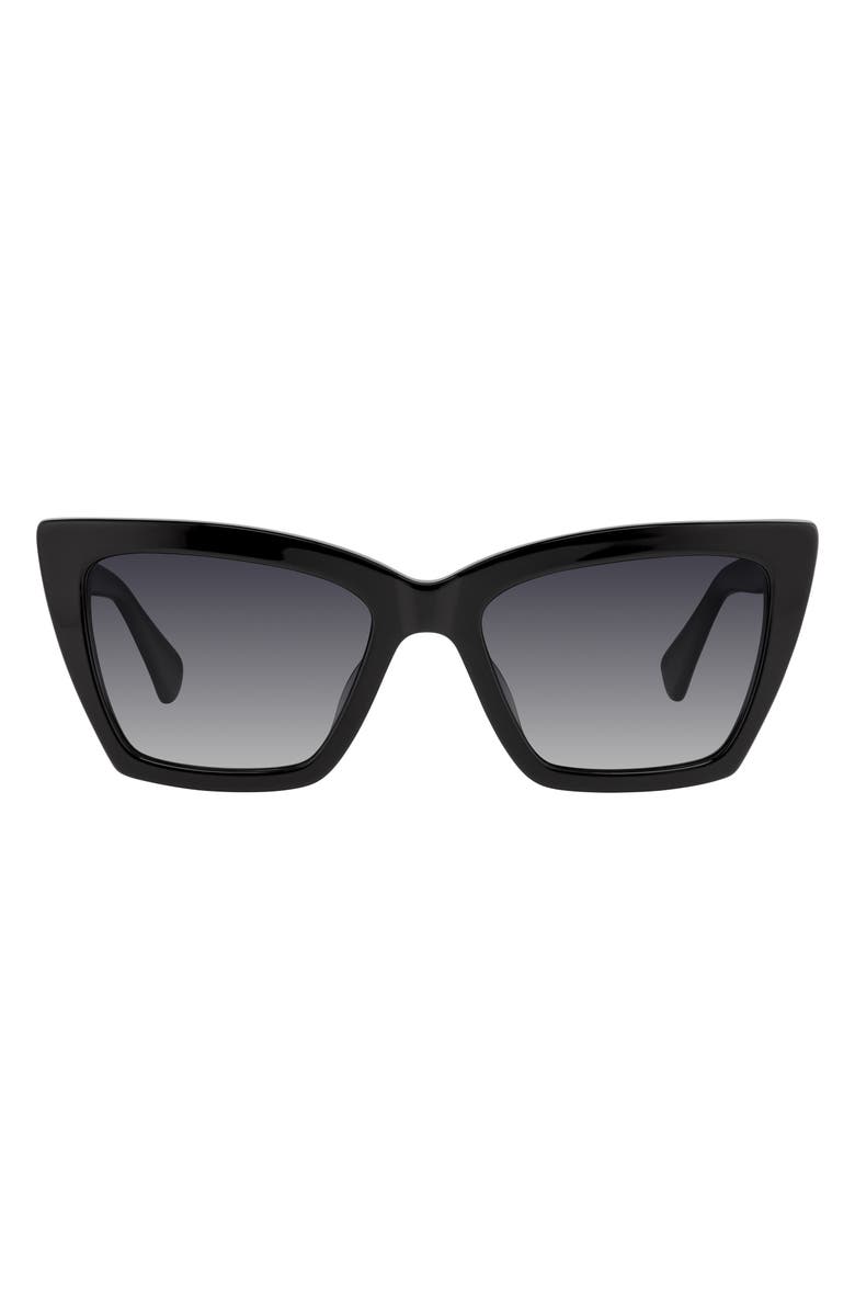Kurt Geiger London 53mm Rectangular Sunglasses, Main, color, Black/ Grey Sf Pz