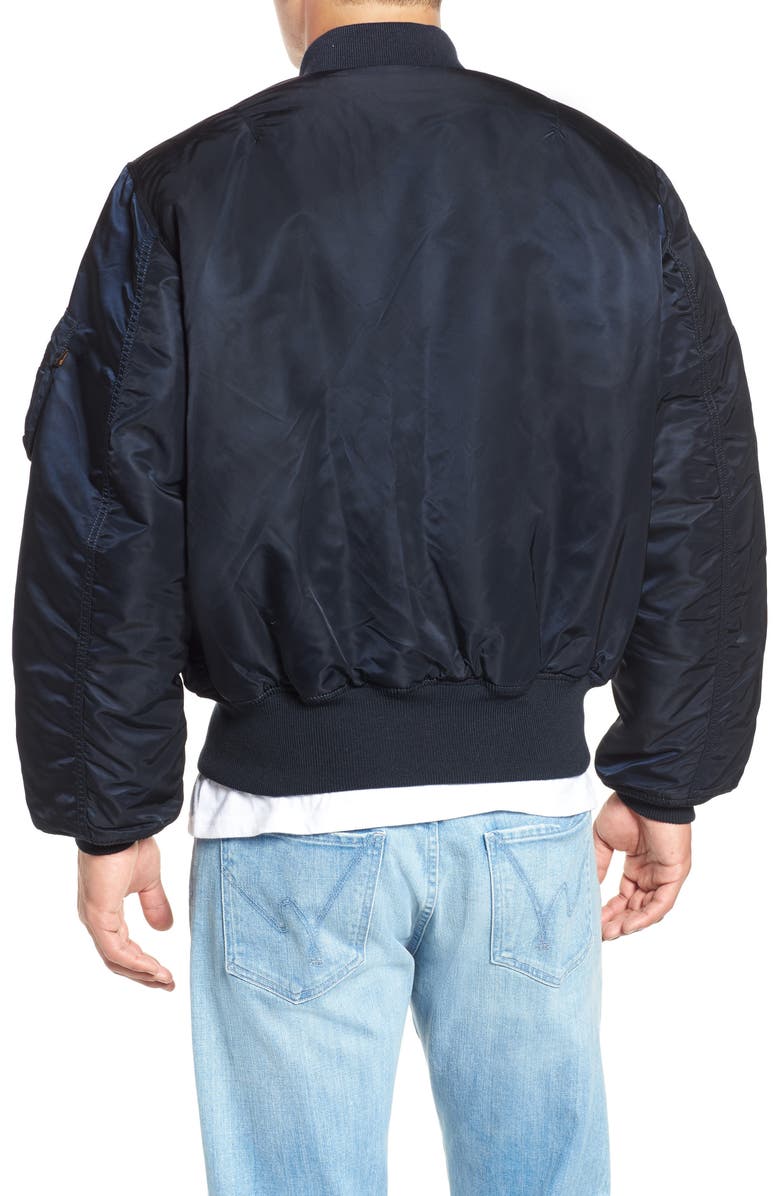 Alpha Industries MA-1 Reversible Bomber Jacket, Alternate, color, Replica Blue