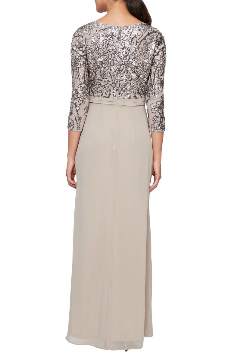 Alex Evenings Sequin A-Line Evening Gown, Alternate, color, 