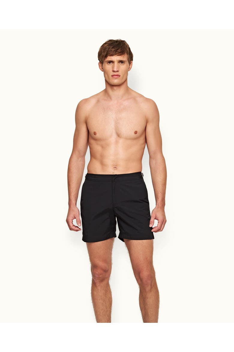 Bulldog Mid-Length Swim Shorts, Main, color, Black