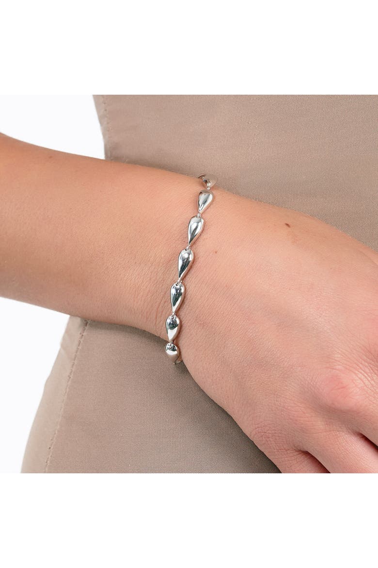 Tear Drop Full Bracelet, Alternate, color, Sterling Silver