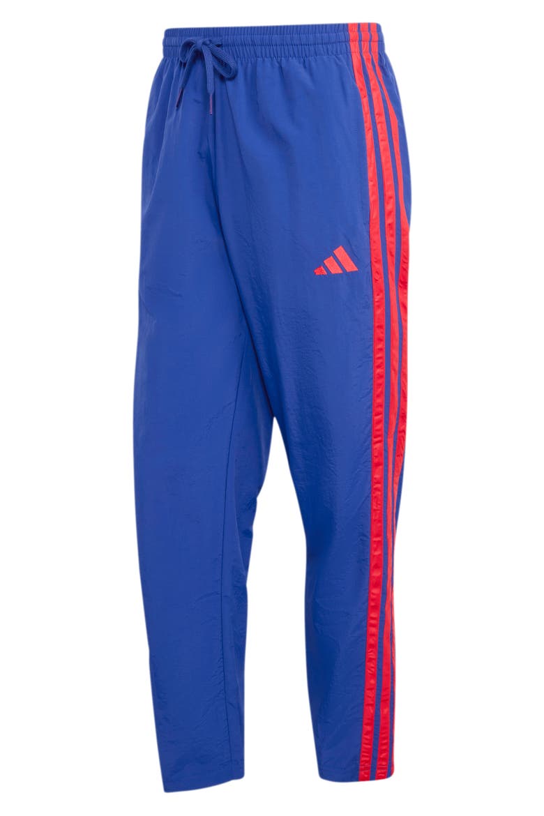 Essentials 3-Stripes Track Long Pants, Alternate, color, INK/ RUBY/ RUBY/ RUBY