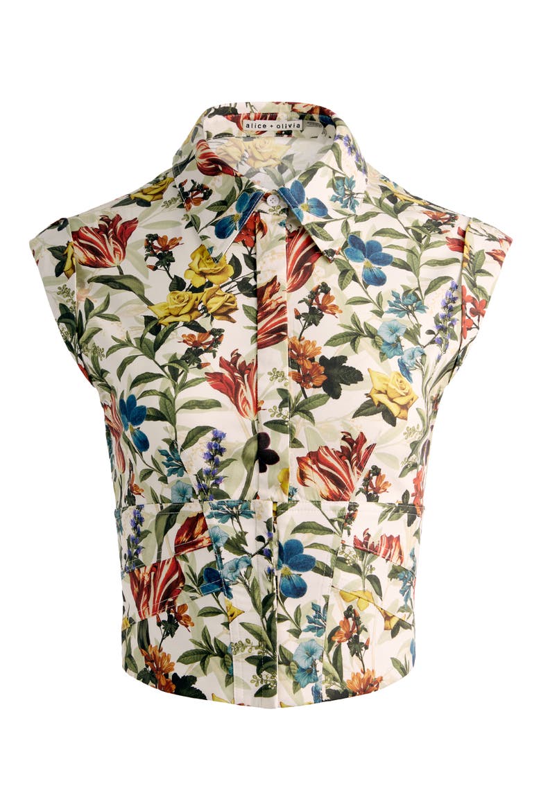 Kim Paneled Corset Top, Alternate, color, DESERT SPRIGS VANILLA