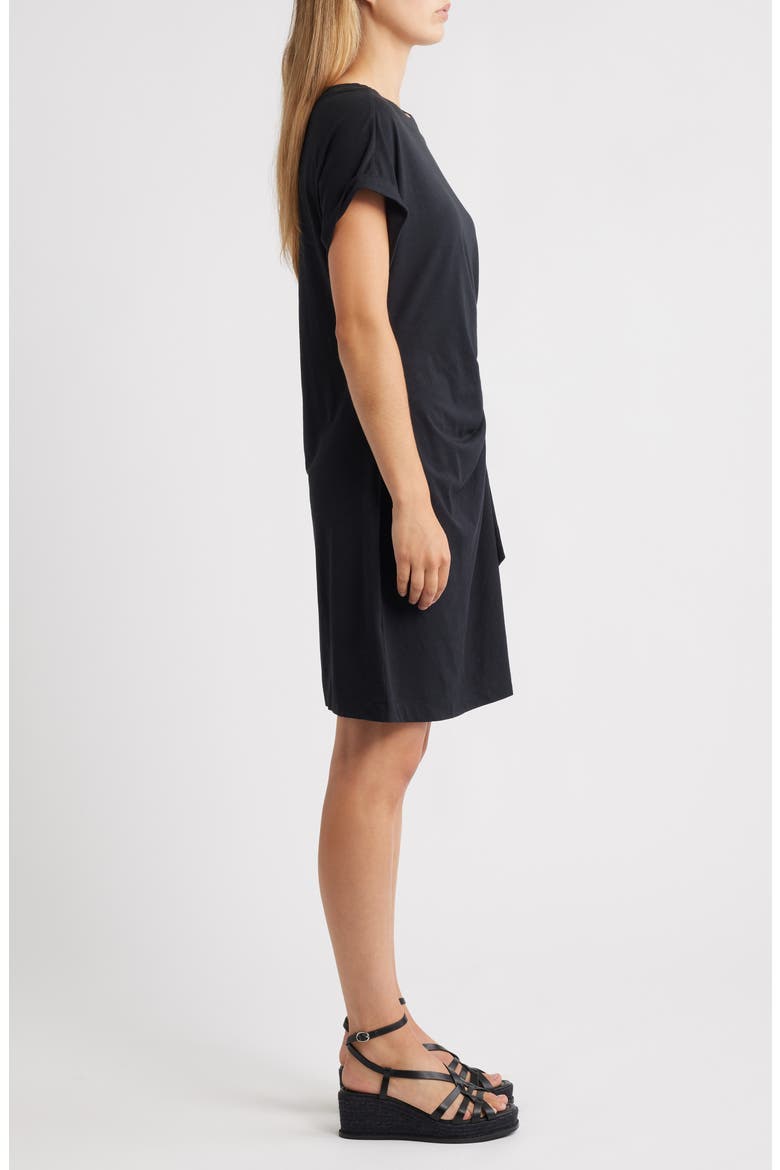 Marina Side Tie T-Shirt Dress, Alternate, color, BLACK