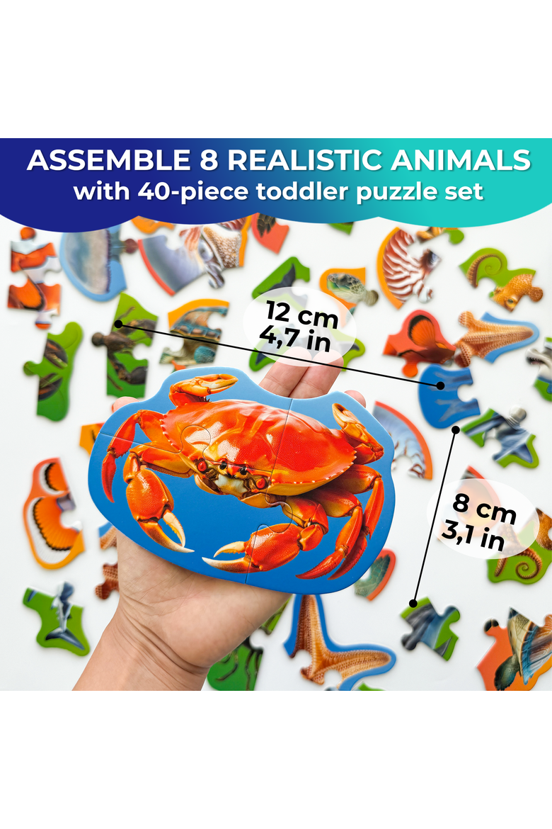 Large Floor Puzzle Set for Toddlers - 40 Piece Progressive Jigsaw Puzzles, Alternate, color, Ocean
