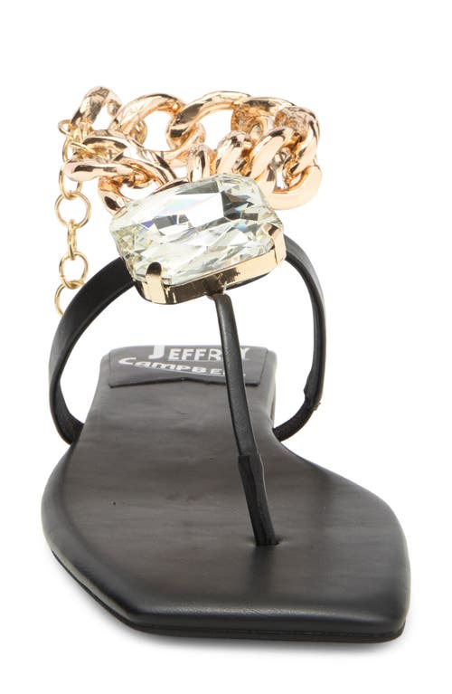 Jeffrey Campbell Ring On It Sandal In Black Gold Silver