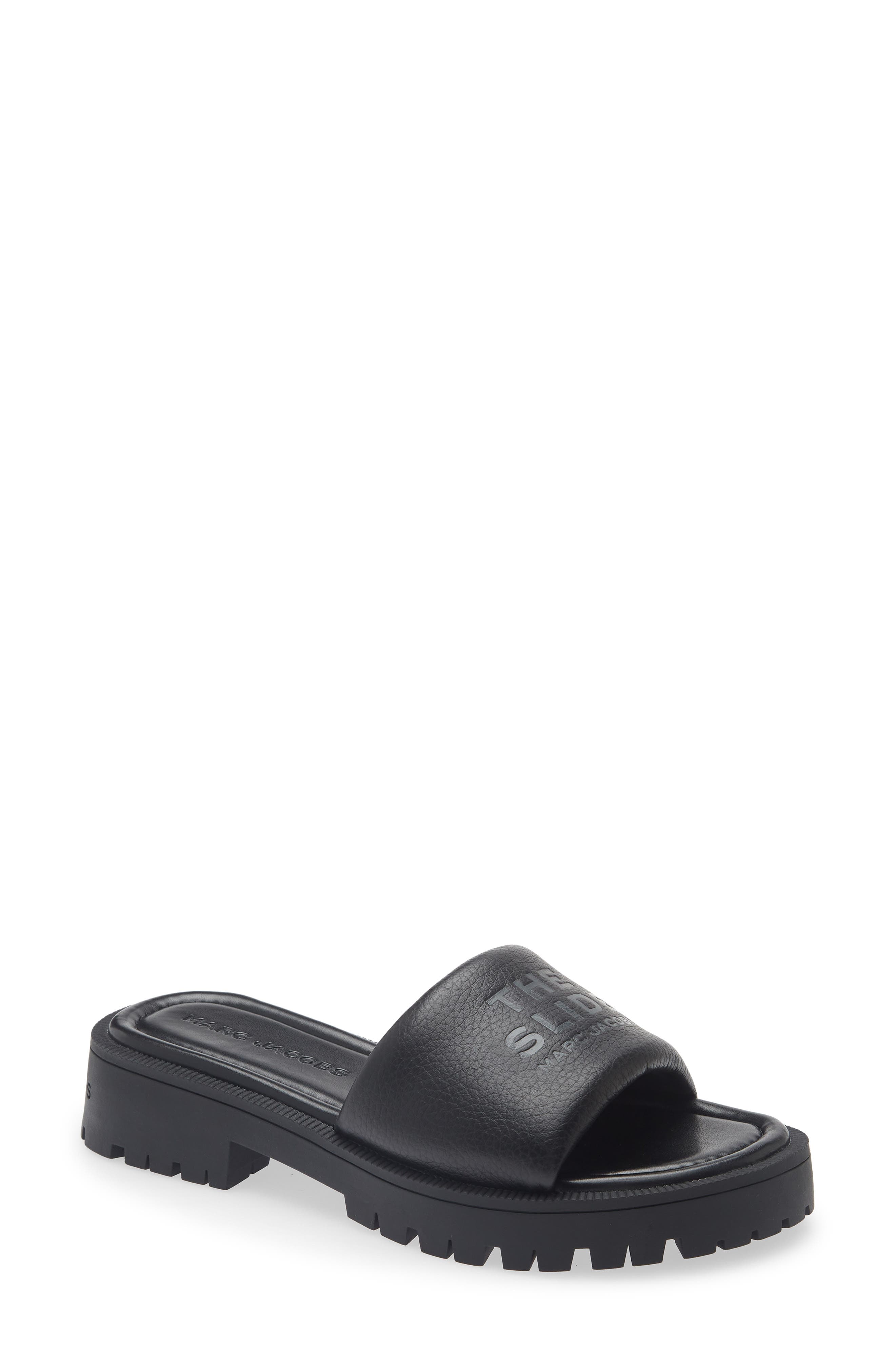 Marc Jacobs The Lug Slide Sandal, Main, color, Black