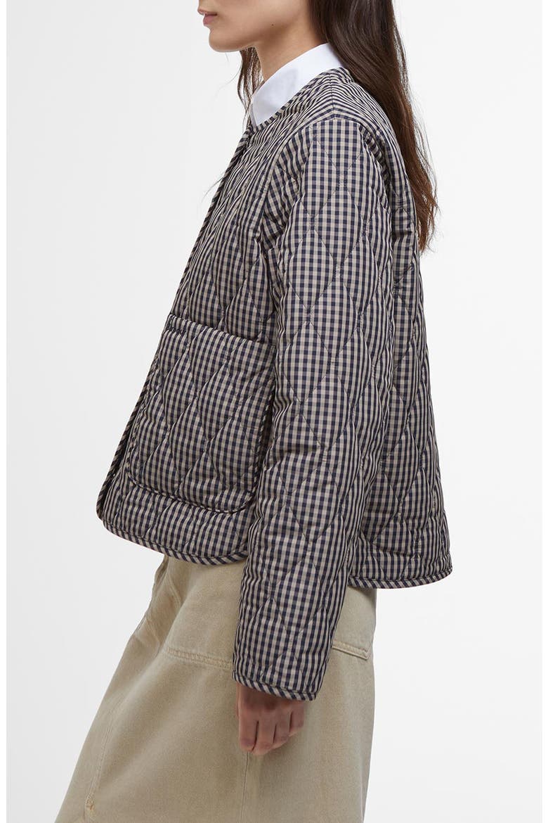 Monroe Gingham Quilted Jacket, Alternate, color, NAVY SAND GINGHAM