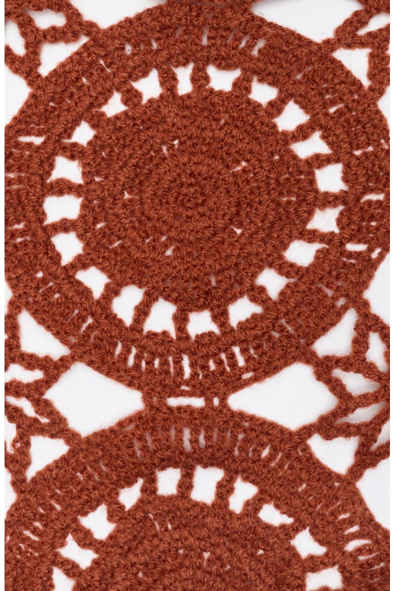 Crochet Trim Bandana, Alternate, color, RUST