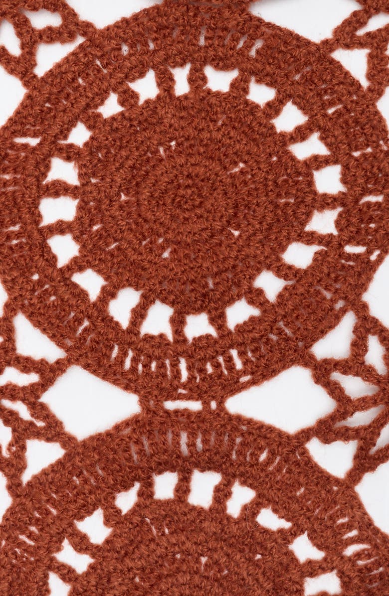 Treasure & Bond Crochet Trim Bandana, Alternate, color, Rust