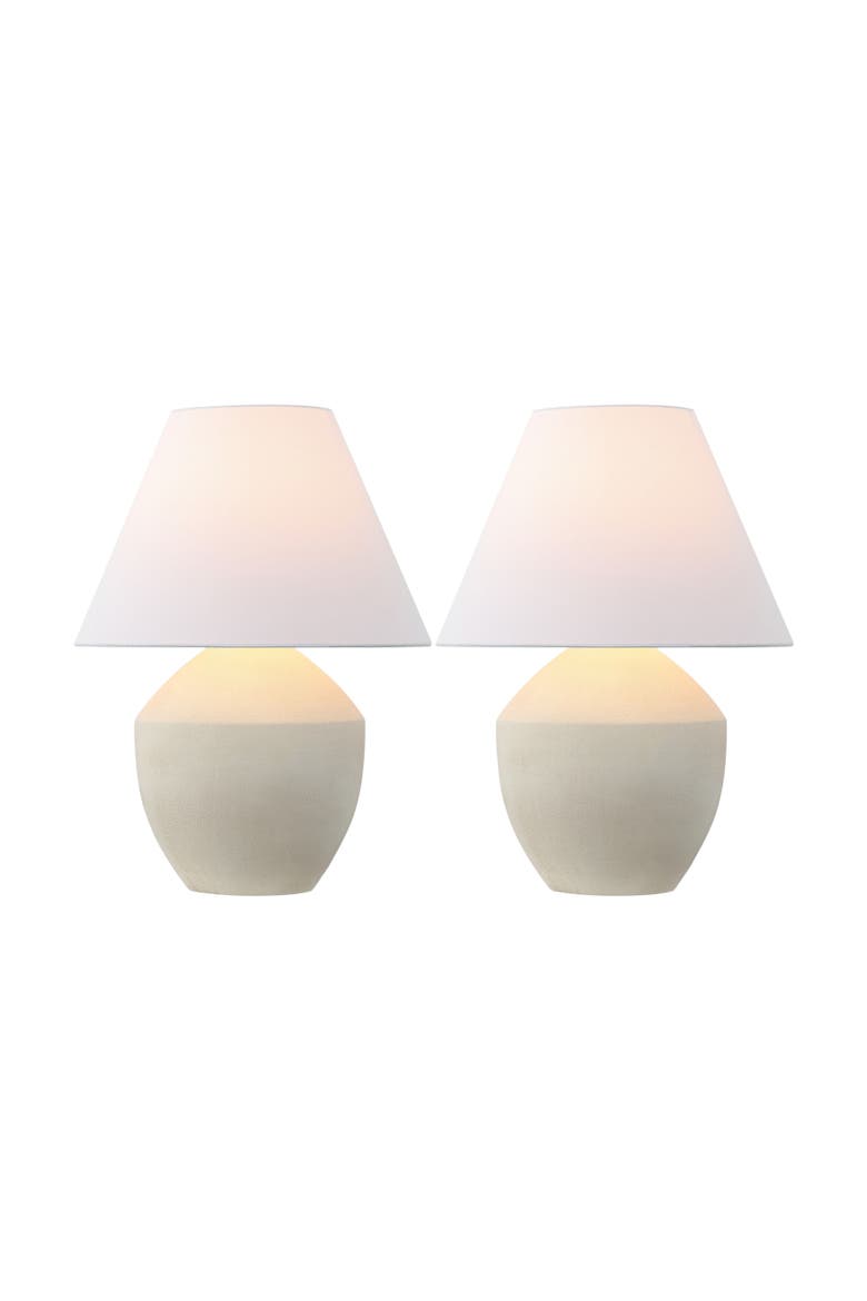 Ralf 20.5" Minimalist Scandinavian Resin/Iron LED Table Lamp, Main, color, Matte Cream