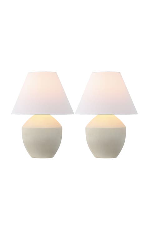 Ralf 20.5" Minimalist Scandinavian Resin/Iron LED Table Lamp (Set of 2)